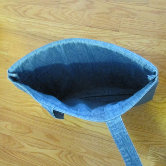 JEANIUS FABRICATIONS CLUTCH PURSE STONE WASHED DENIM LAPTOP BAG PADDED UPCYCLED - Picture 3 of 4